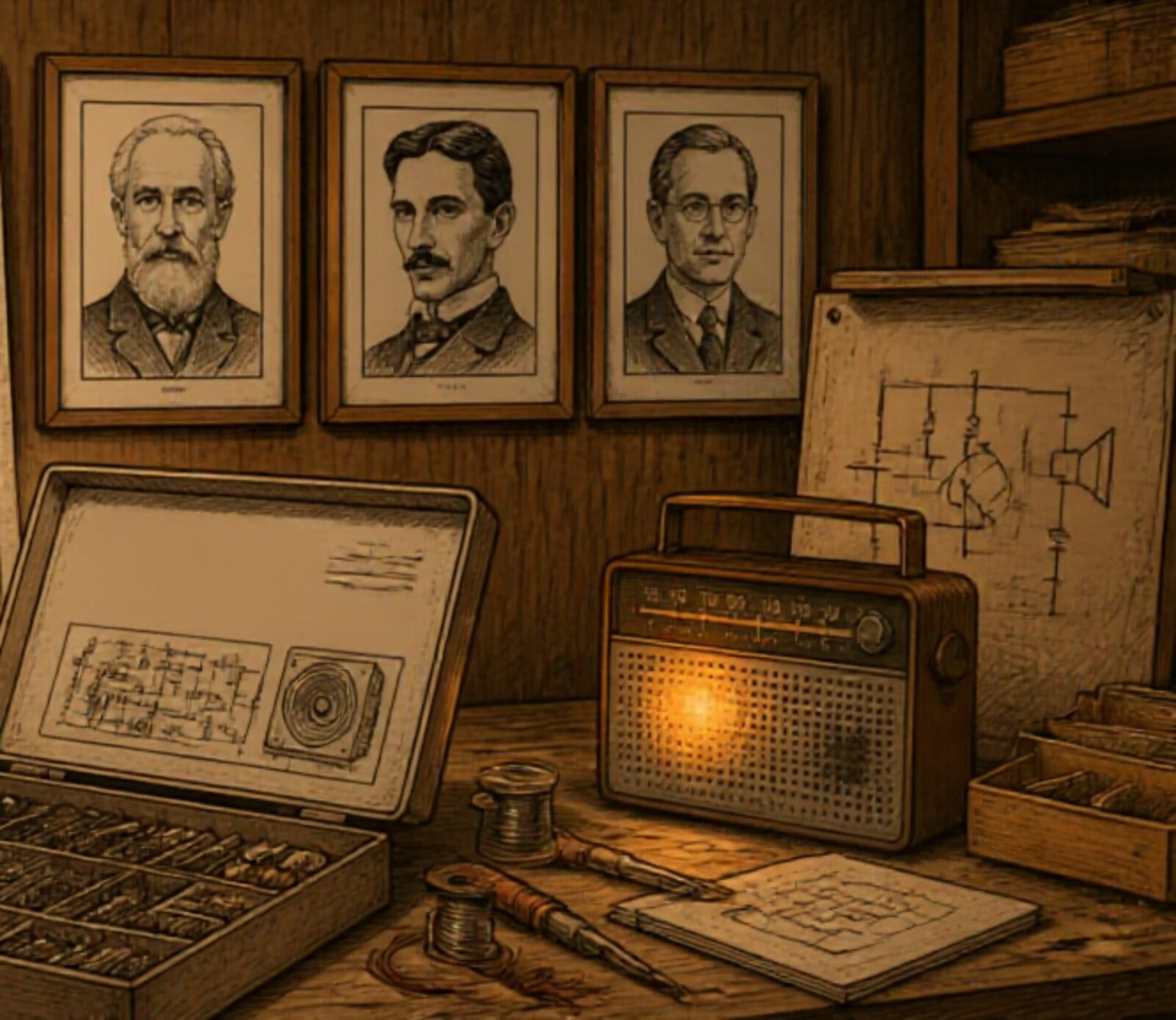 The portraits on the wall
