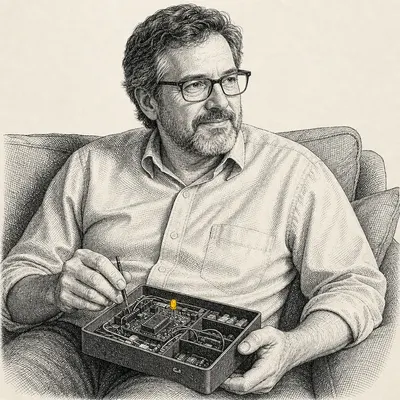 Ink portrait of Nate Pruitt