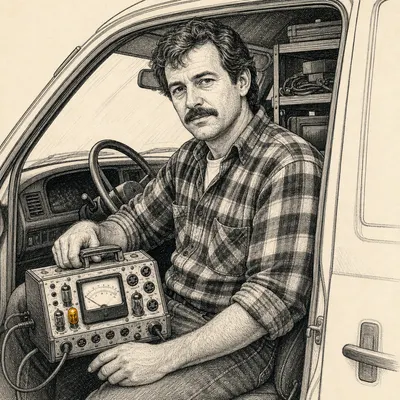 Ink portrait of Ray Kessler